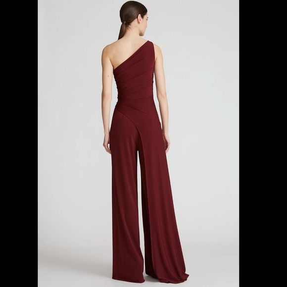 NWT Halston Lia Asymmetric Jumpsuit US 12 $445 - Picture 4 of 9